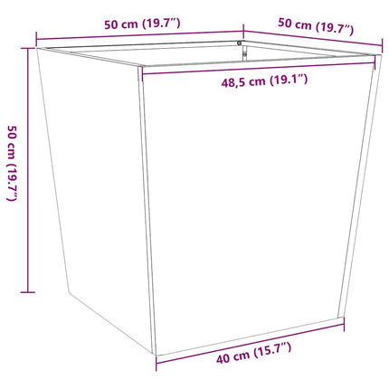 plantekrukke 50x50x50 cm galvaniseret stål