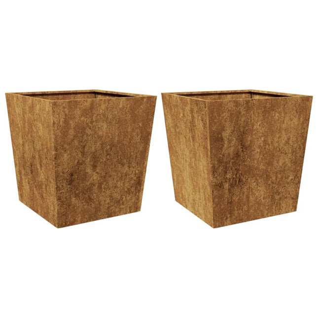 Havekrukker 2 stk 50x50x50 cm Forvitringsstål