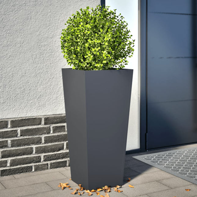 plantekrukker 2 stk. 35x35x75 cm stål antracitgrå
