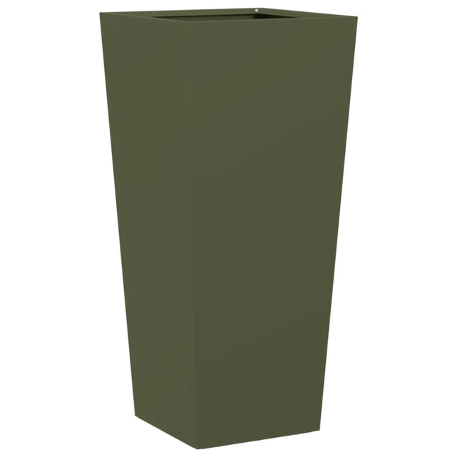 plantekrukker 2 stk. 35x35x75 cm stål olivengrøn