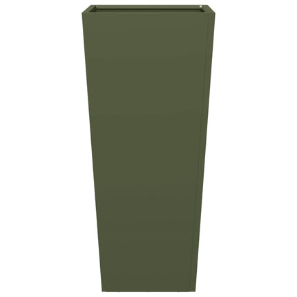 plantekrukker 2 stk. 35x35x75 cm stål olivengrøn
