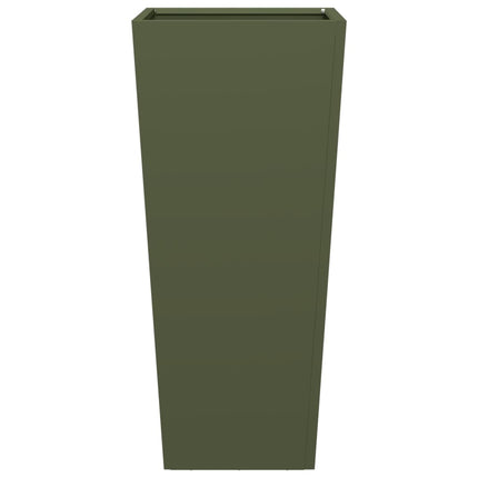 plantekrukker 2 stk. 35x35x75 cm stål olivengrøn