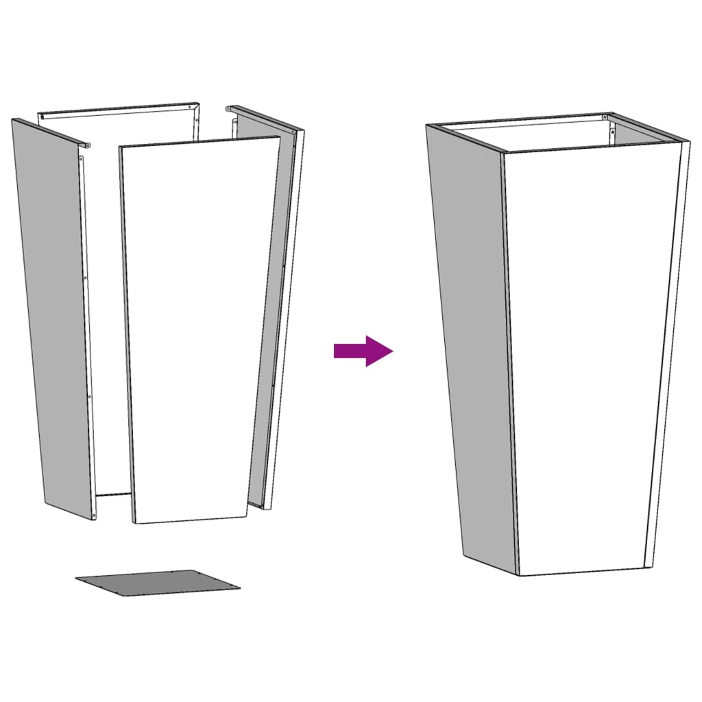 Havekrukke 35x35x75 cm i vejrbestandigt stål