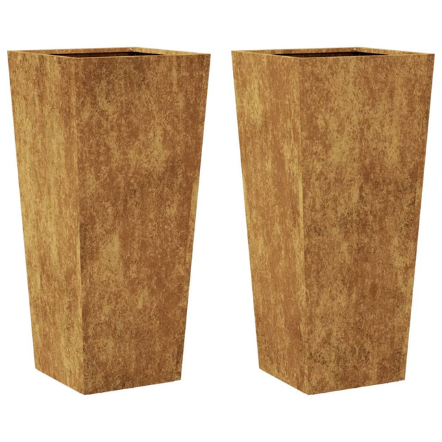 Havekrukker 2 stk 35x35x75 cm Forvitringsstål