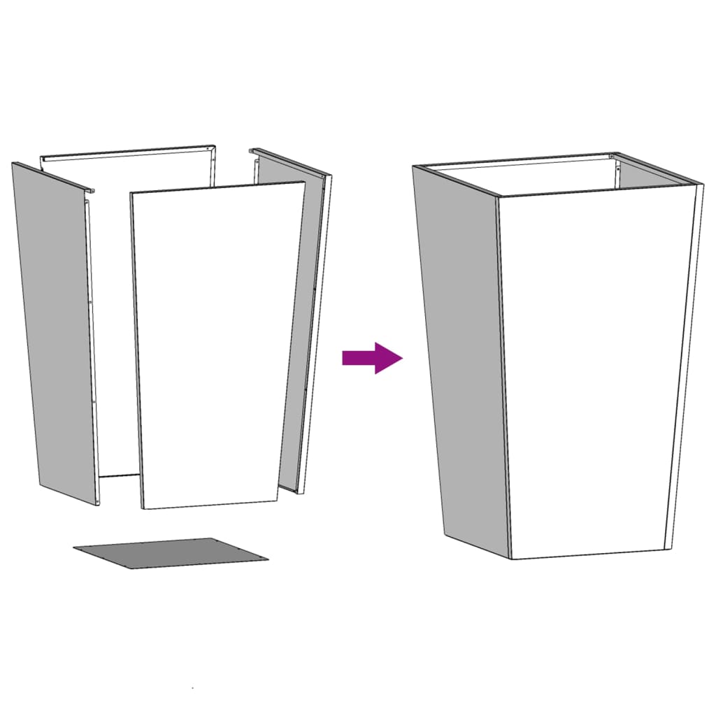 plantekrukker 2 stk. 45x45x75 cm stål sort