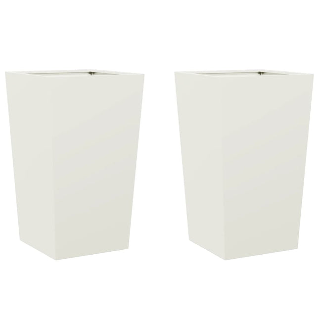 plantekrukker 2 stk. 45x45x75 cm stål hvid