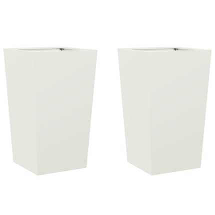 plantekrukker 2 stk. 45x45x75 cm stål hvid