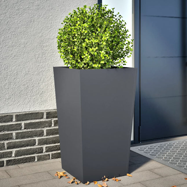 plantekrukker 2 stk. 45x45x75 cm stål antracitgrå