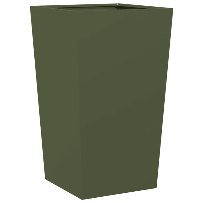 plantekrukker 2 stk. 45x45x75 cm stål olivengrøn