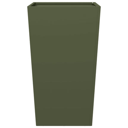 plantekrukker 2 stk. 45x45x75 cm stål olivengrøn