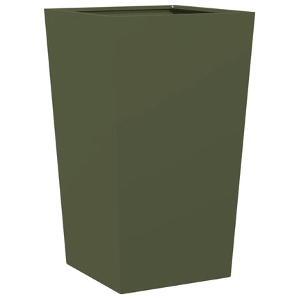 plantekrukker 2 stk. 45x45x75 cm stål olivengrøn