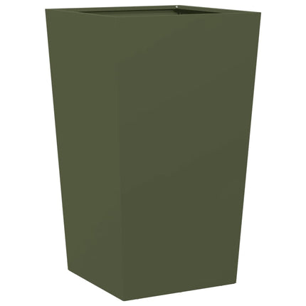 plantekrukker 2 stk. 45x45x75 cm stål olivengrøn