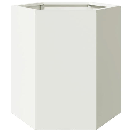 Havekrukker 2 stk. 46x40x45 cm sekskantet stål hvid