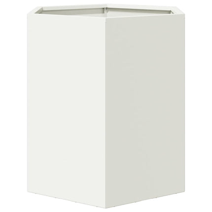 Havekrukker 2 stk. 46x40x45 cm sekskantet stål hvid