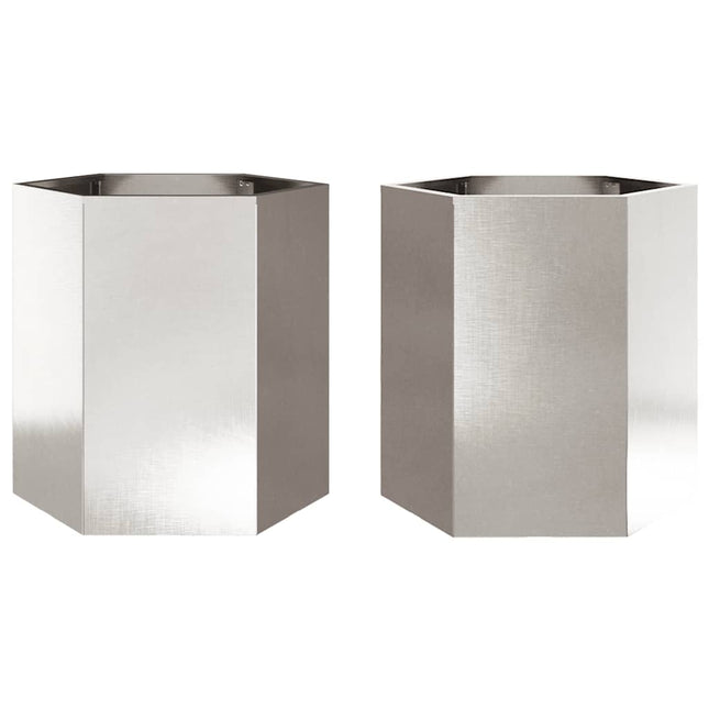 Havekrukker 2 stk 46x40x45 cm sekskantet rustfrit stål sort