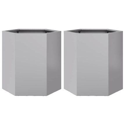 Havekrukker 2 stk 46x40x45cm sekskantet galvaniseret stål sort
