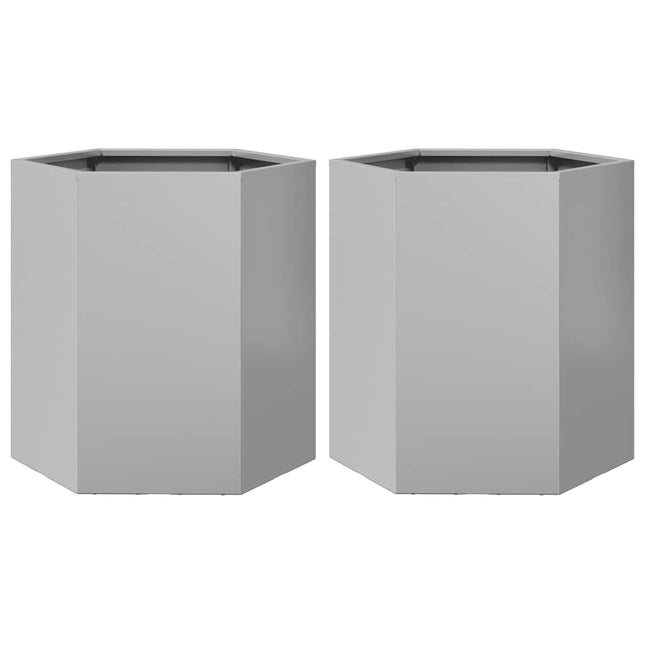 Havekrukker 2 stk 46x40x45cm sekskantet galvaniseret stål sort