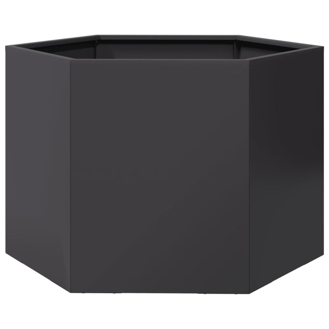 plantekasse 69x60x45 cm sekskantet stål sort