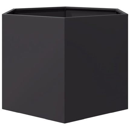 plantekasse 69x60x45 cm sekskantet stål sort