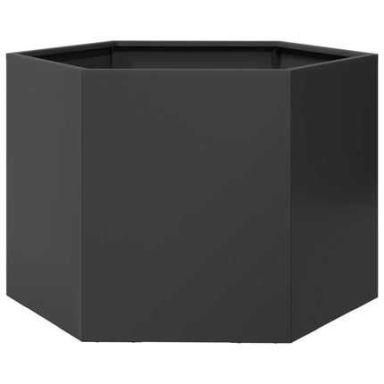 plantekasse 69x60x45 cm sekskantet stål sort