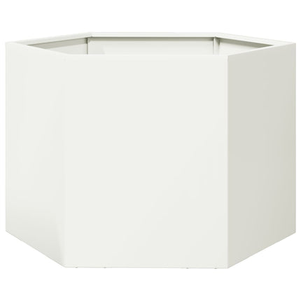 plantekasse 69x60x45 cm sekskantet stål hvid
