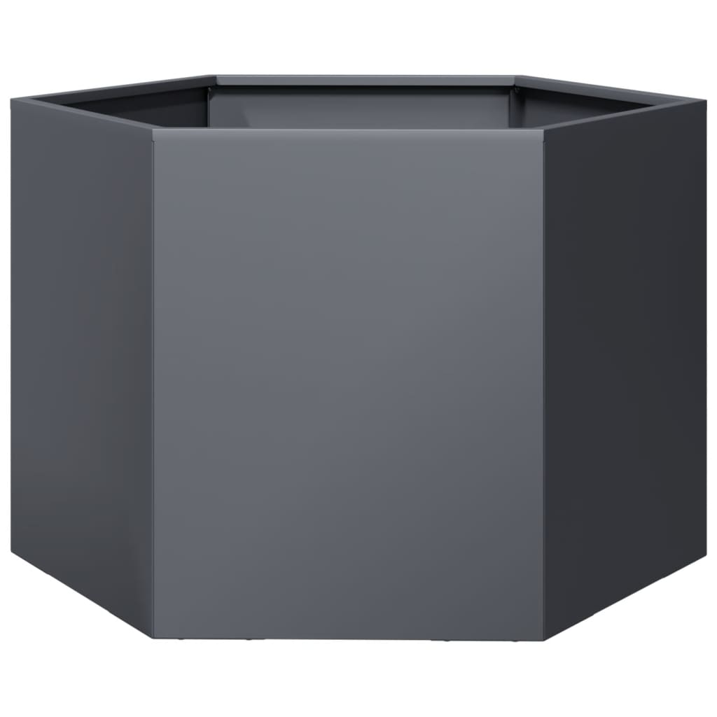 plantekasse 69x60x45 cm sekskantet stål antracitgrå
