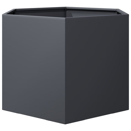 plantekasse 69x60x45 cm sekskantet stål antracitgrå