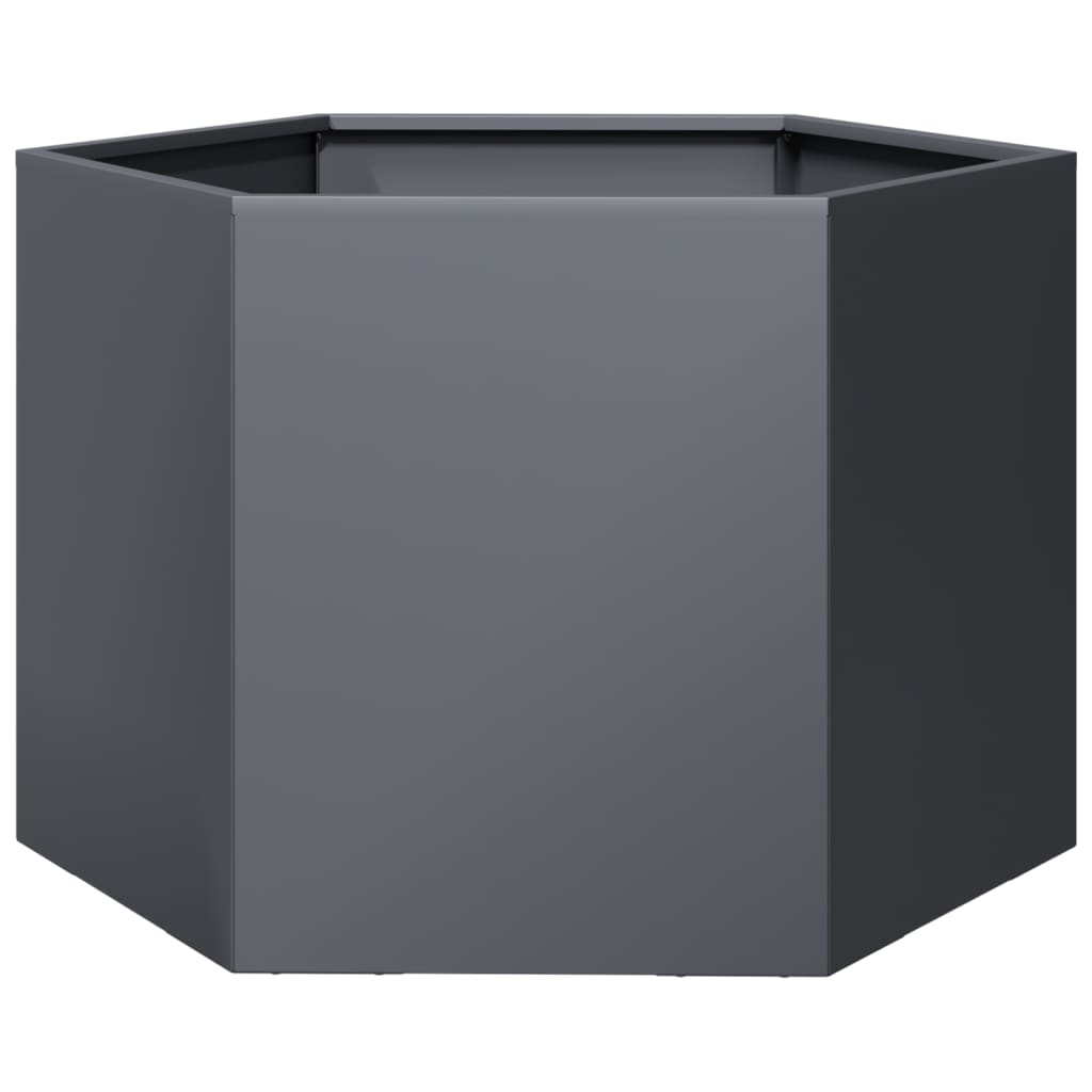 plantekasse 69x60x45 cm sekskantet stål antracitgrå