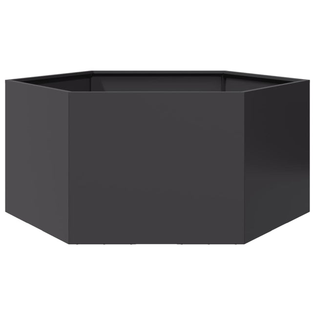 plantekasse 104x90x45 cm sekskantet stål sort