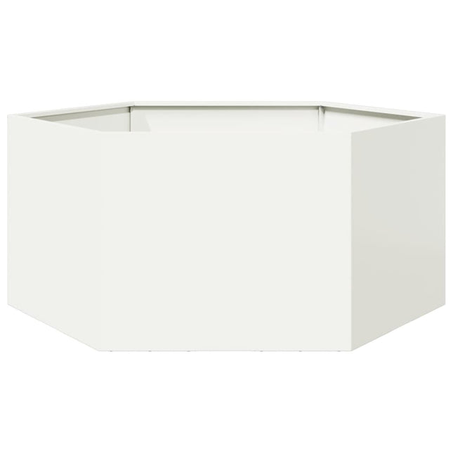 plantekasse 104x90x45 cm sekskantet stål hvid