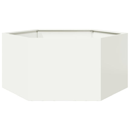 plantekasse 104x90x45 cm sekskantet stål hvid