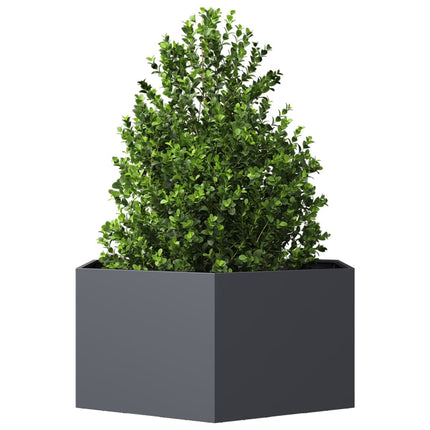 plantekasse 104x90x45 cm sekskantet stål antracitgrå