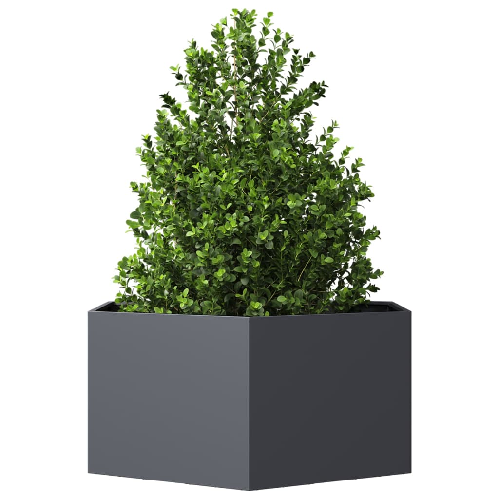 plantekasse 104x90x45 cm sekskantet stål antracitgrå