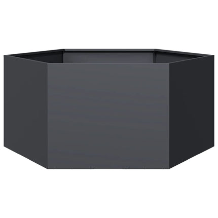 plantekasse 104x90x45 cm sekskantet stål antracitgrå