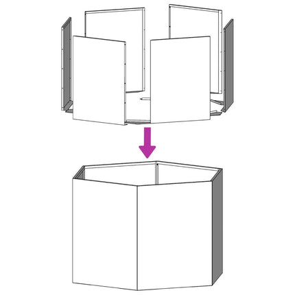 plantekasse 104x90x45 cm sekskantet stål antracitgrå