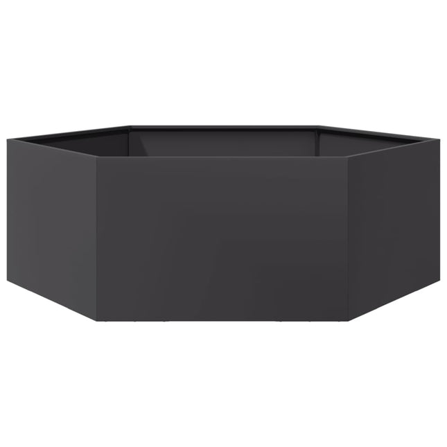 plantekasse 138x120x45 cm sekskantet stål sort