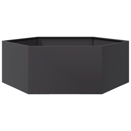 plantekasse 138x120x45 cm sekskantet stål sort