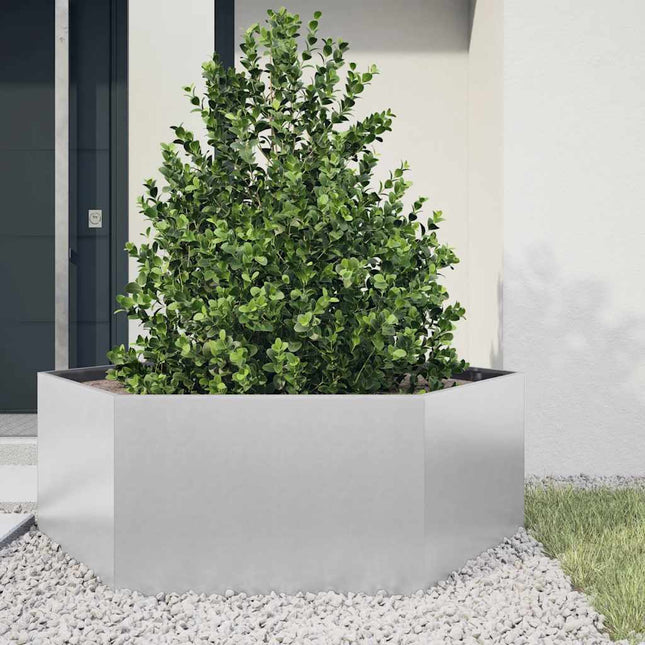 plantekasse 138x120x45 cm sekskantet galvaniseret stål