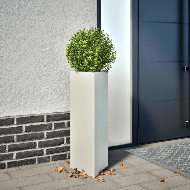 plantekrukke 30x26x75 cm trekantet stål hvid