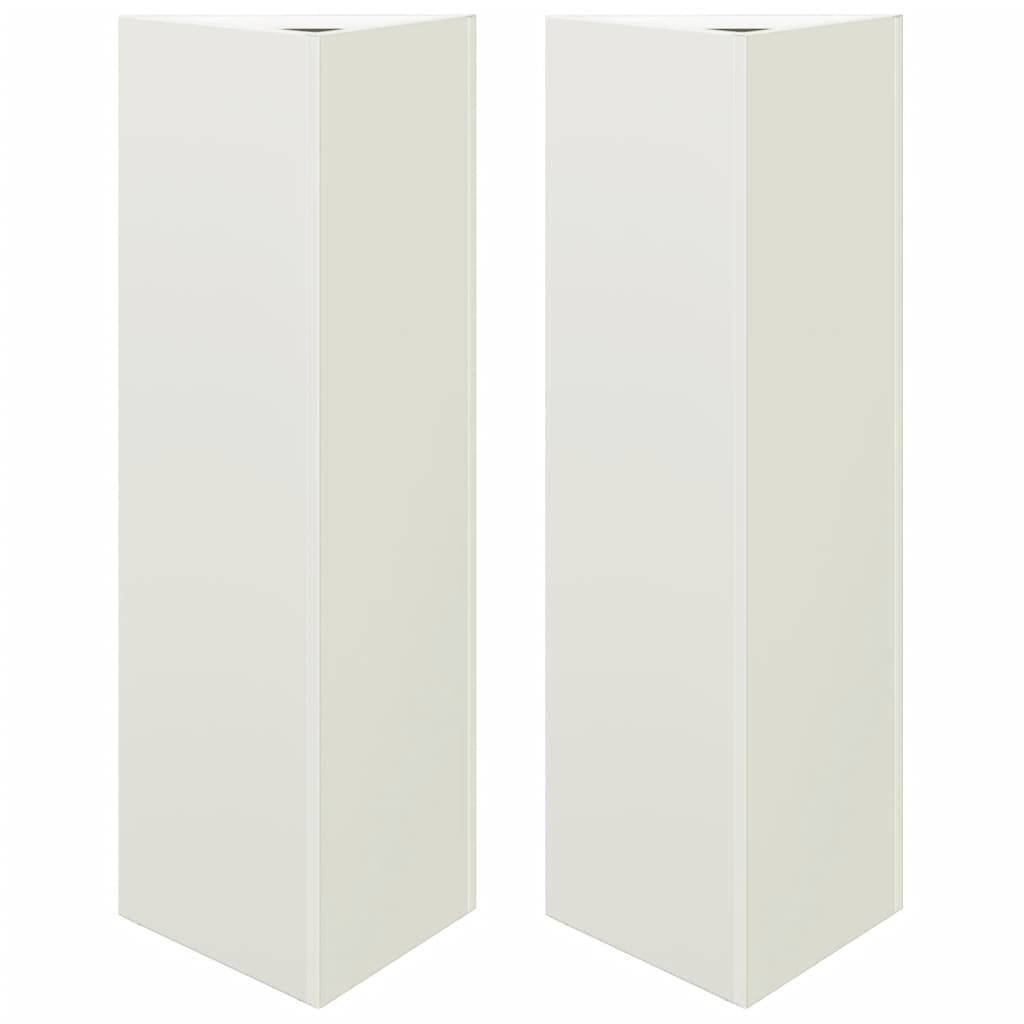 plantekrukker 2 stk. 30x26x75 cm trekantet stål hvid