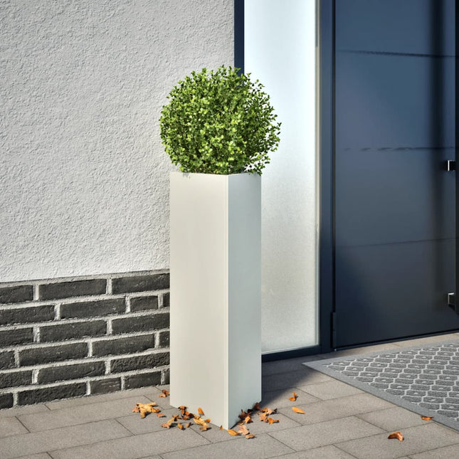 plantekrukker 2 stk. 30x26x75 cm trekantet stål hvid
