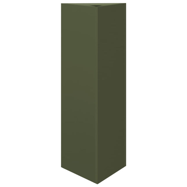plantekrukke 30x26x75 cm trekantet stål olivengrøn