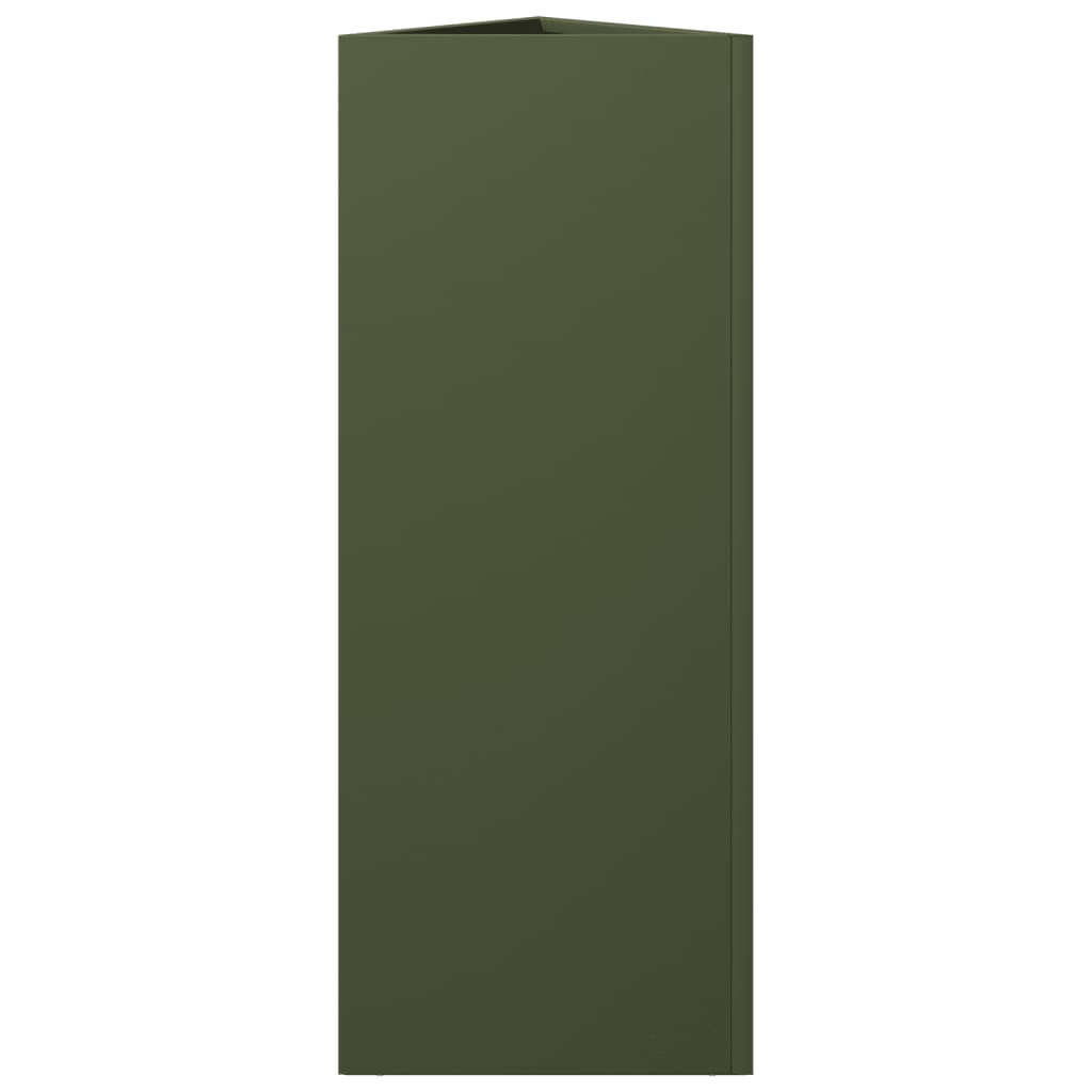 plantekrukke 30x26x75 cm trekantet stål olivengrøn