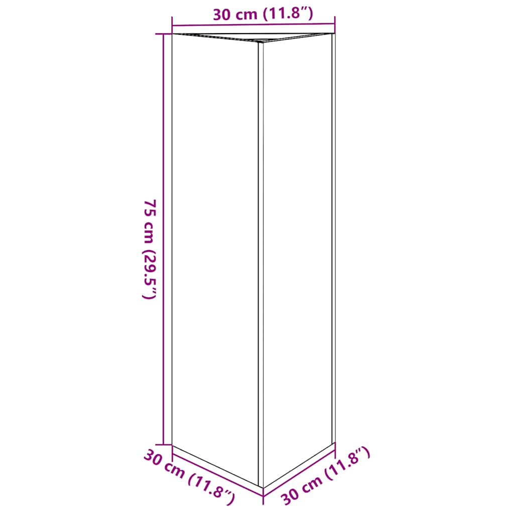 plantekasse 30x26x75 cm trekantet galvaniseret stål
