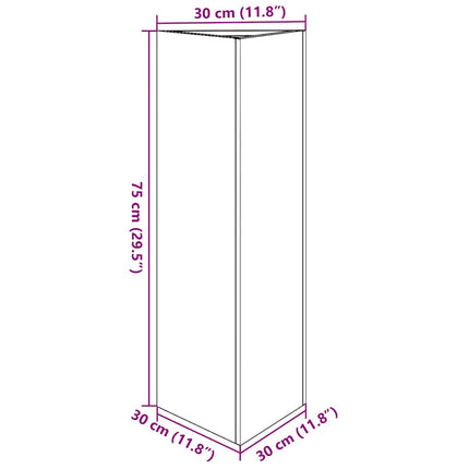 plantekasse 30x26x75 cm trekantet galvaniseret stål