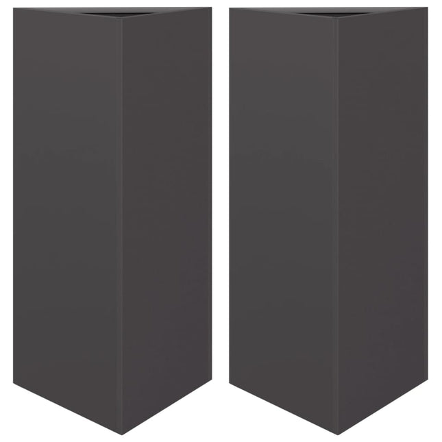 plantekrukker 2 stk. 40x34,5x75 cm trekantet stål sort
