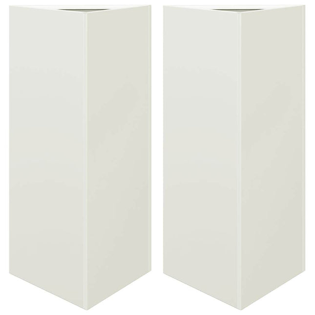 plantekrukker 2 stk. 40x34,5x75 cm trekantet stål hvid