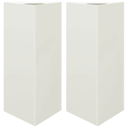 plantekrukker 2 stk. 40x34,5x75 cm trekantet stål hvid