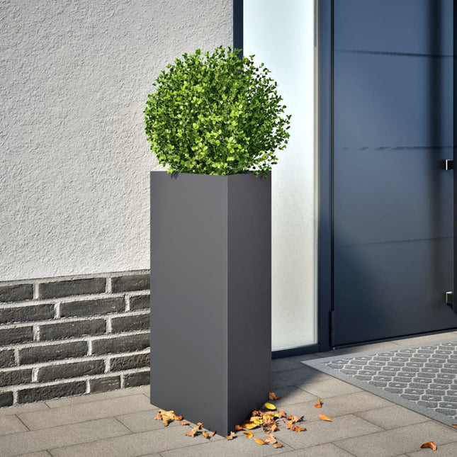 plantekasser 2 stk. 40x34,5x75 cm trekantet stål antracitgrå