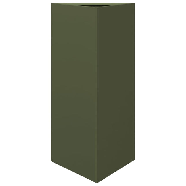 plantekrukke 40x34,5x75 cm trekantet stål olivengrøn